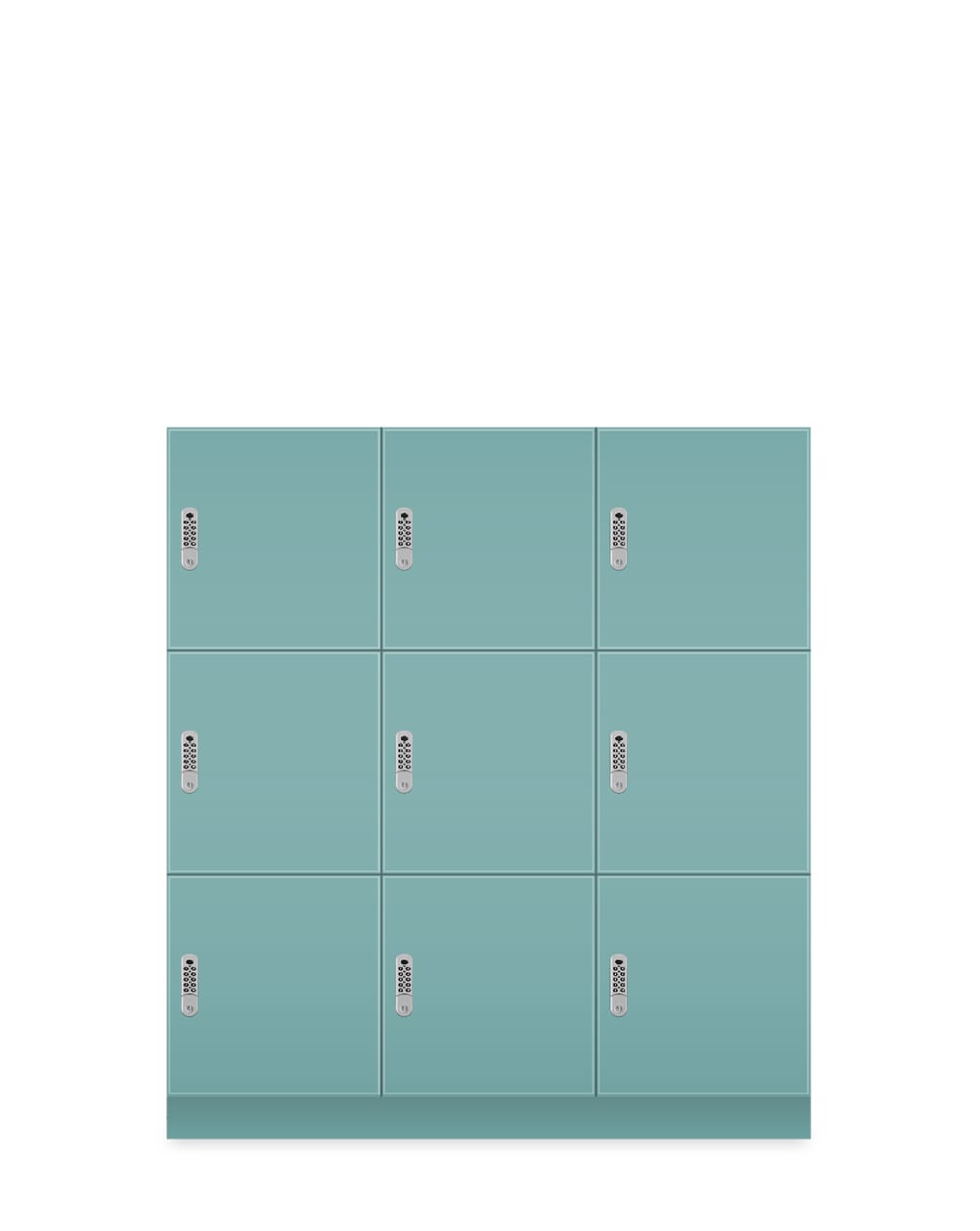 Office Locker Cabinets 3x3 Aqua